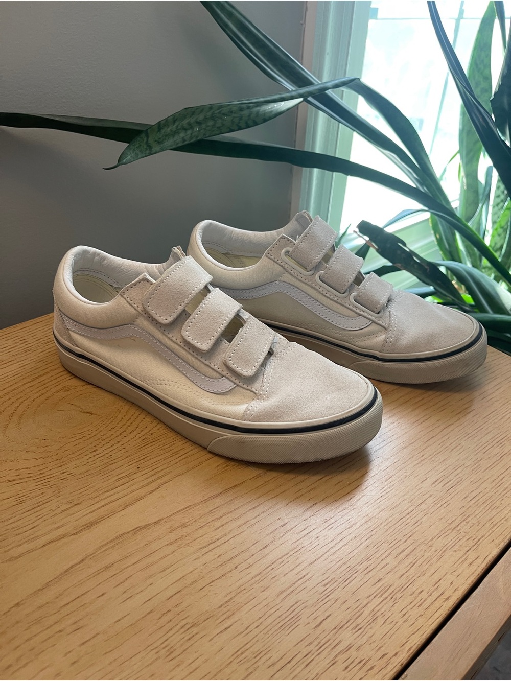 Vans White Triple Velcro Sneakers